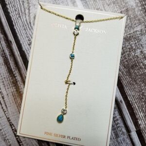 Turqoise and CZ Teardrop Necklace